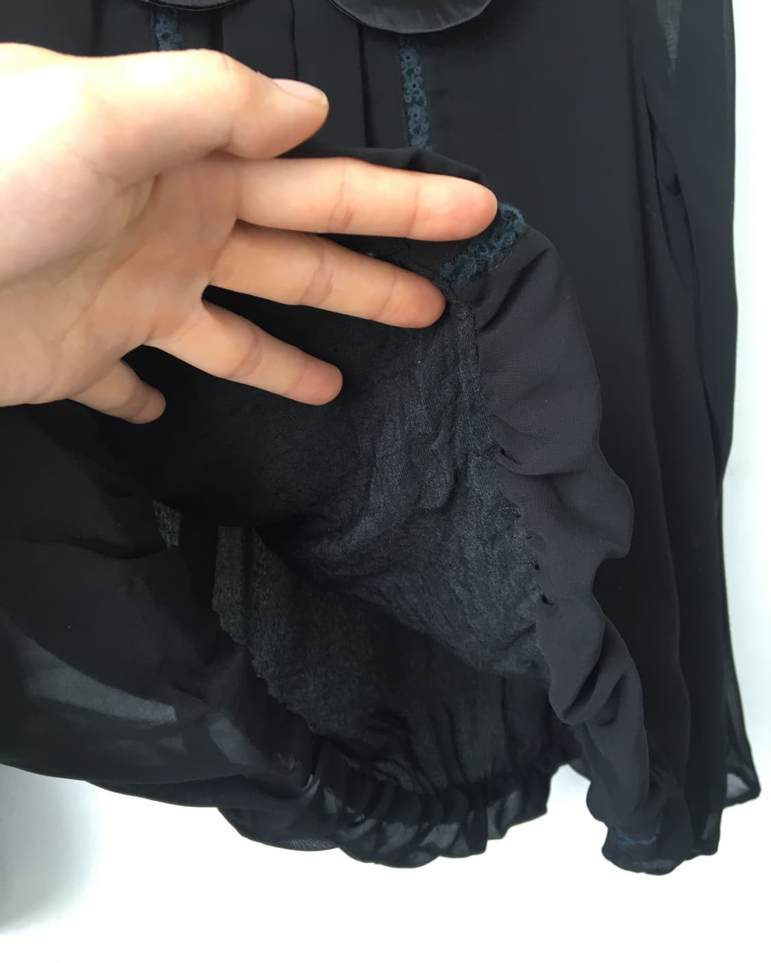 lace trimming  blouse 상품이미지3