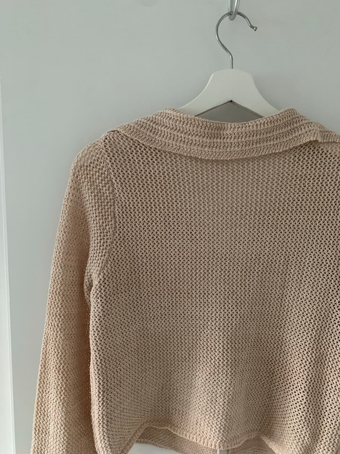 베이지 카라 니트 가디건 상품이미지4