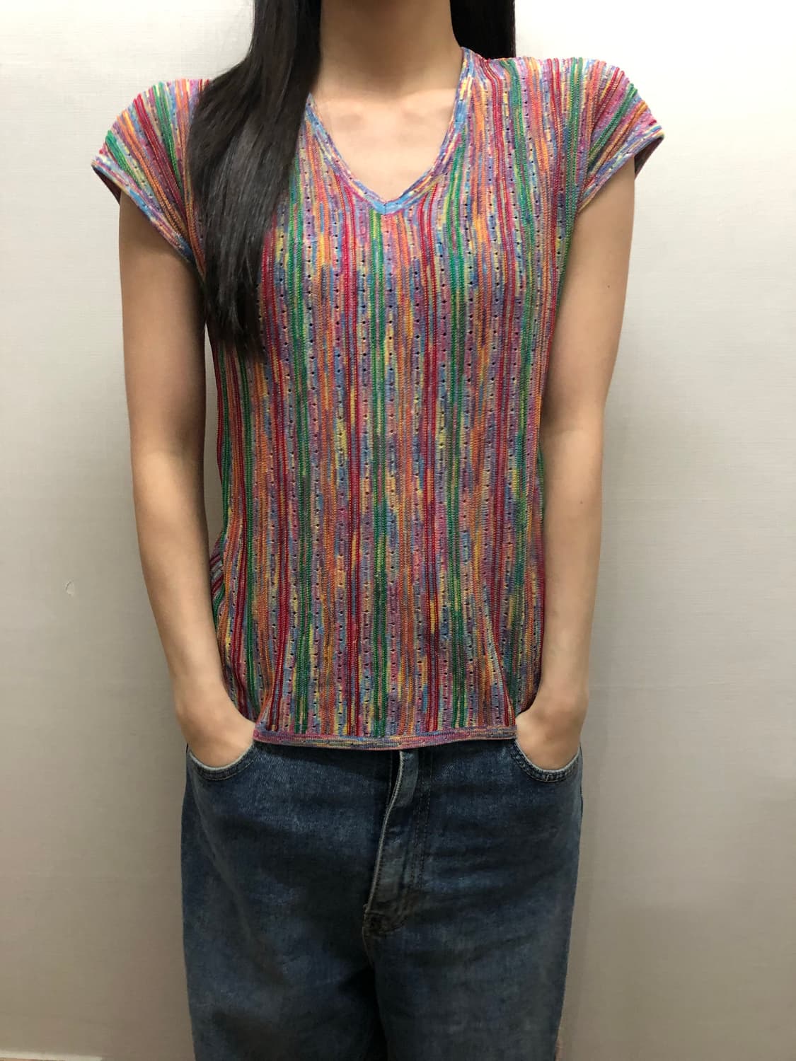 빈티지 비비드 컬러 믹스 니트 상품이미지2