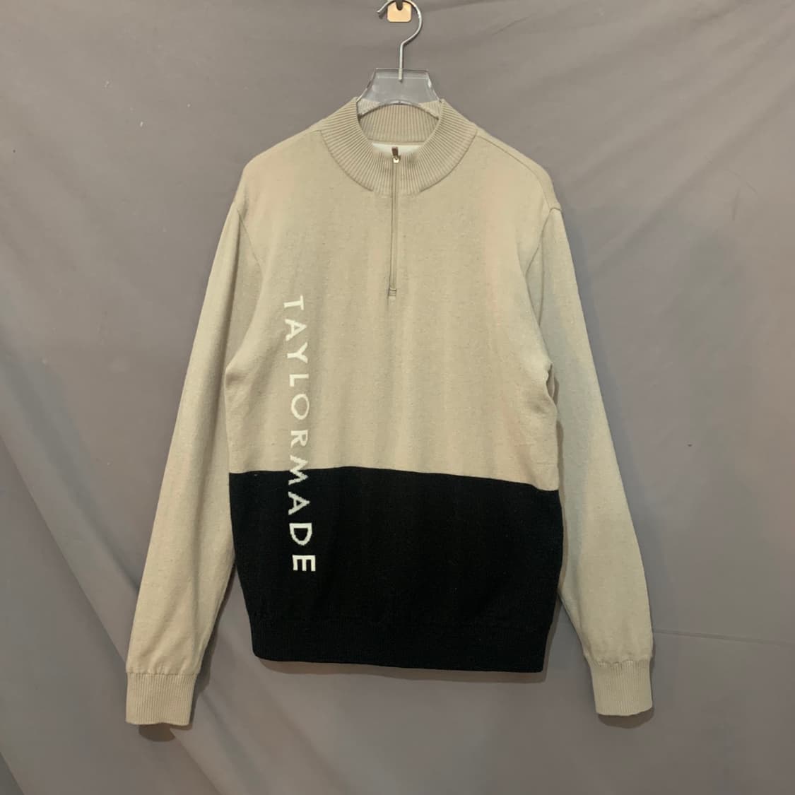 XL 테일러메이드 골프 투톤 배색 반집업 방풍 니트 상품이미지1