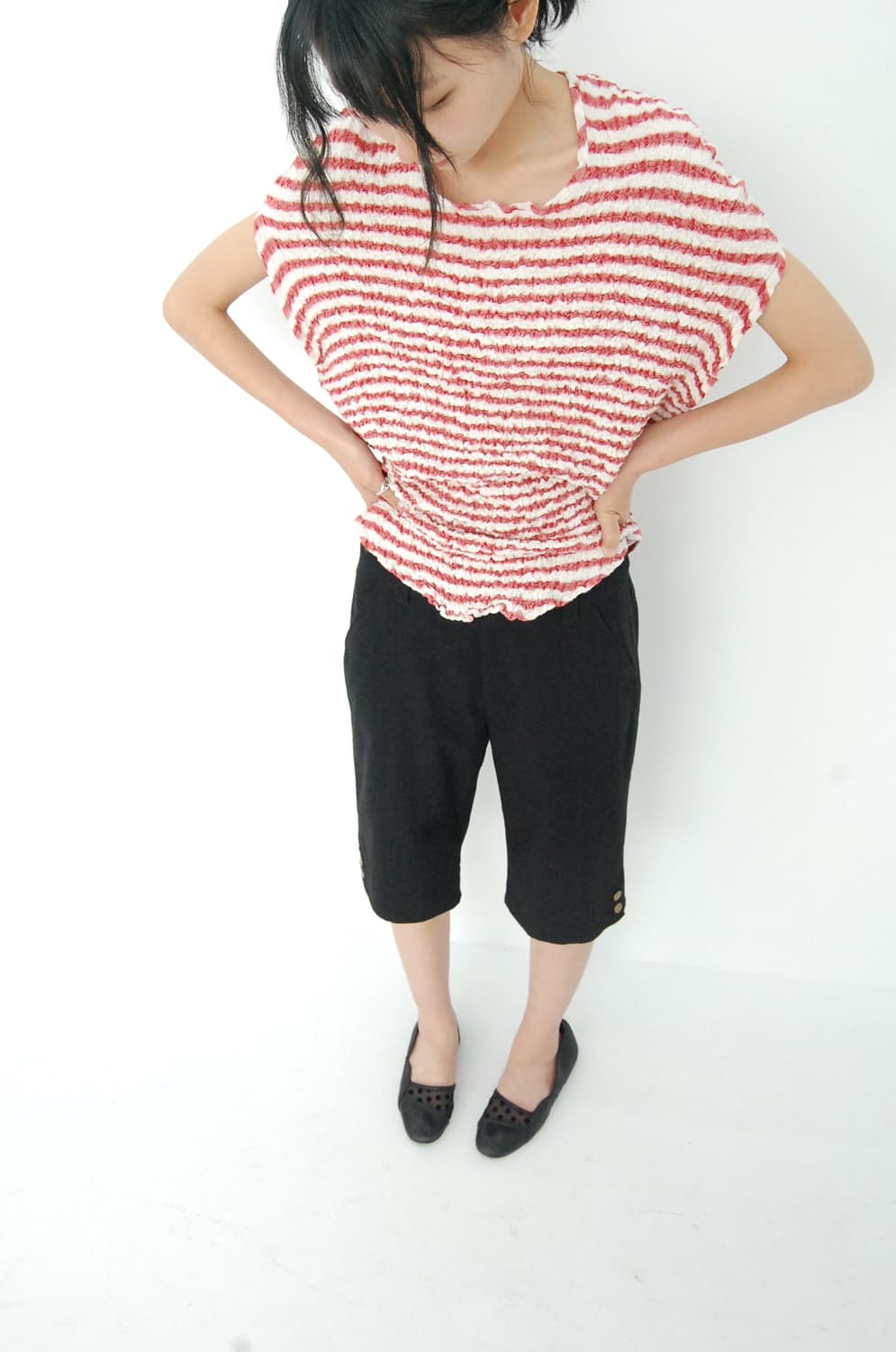 Ne-net wrinkle stripe top 상품이미지2