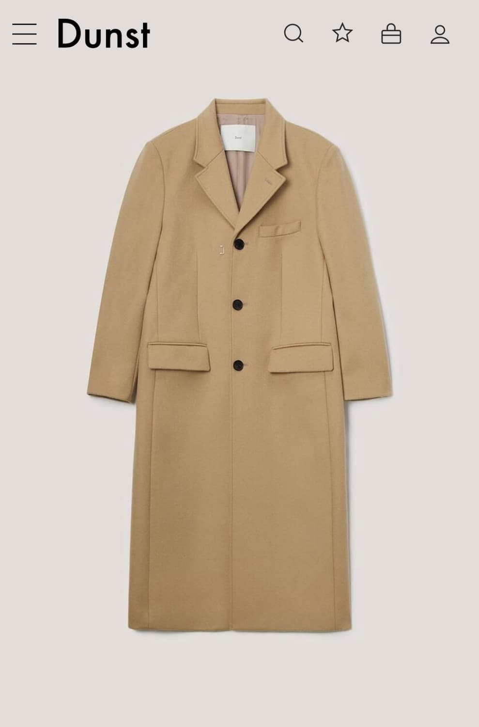 던스트 캐시미어 코트 베이비 카멜 M 상품이미지1