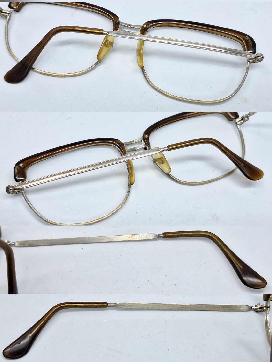 90s 일본 빈티지 브로우라인 슬림 하금테 안경테 55mm 클래식 앤틱  상품이미지7