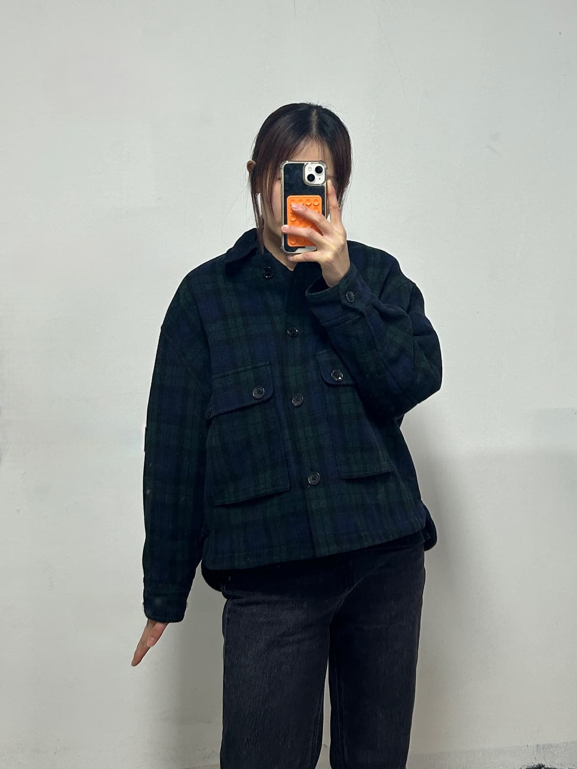 에디바우어 블랙와치 체크 울 워크자켓 상품이미지1