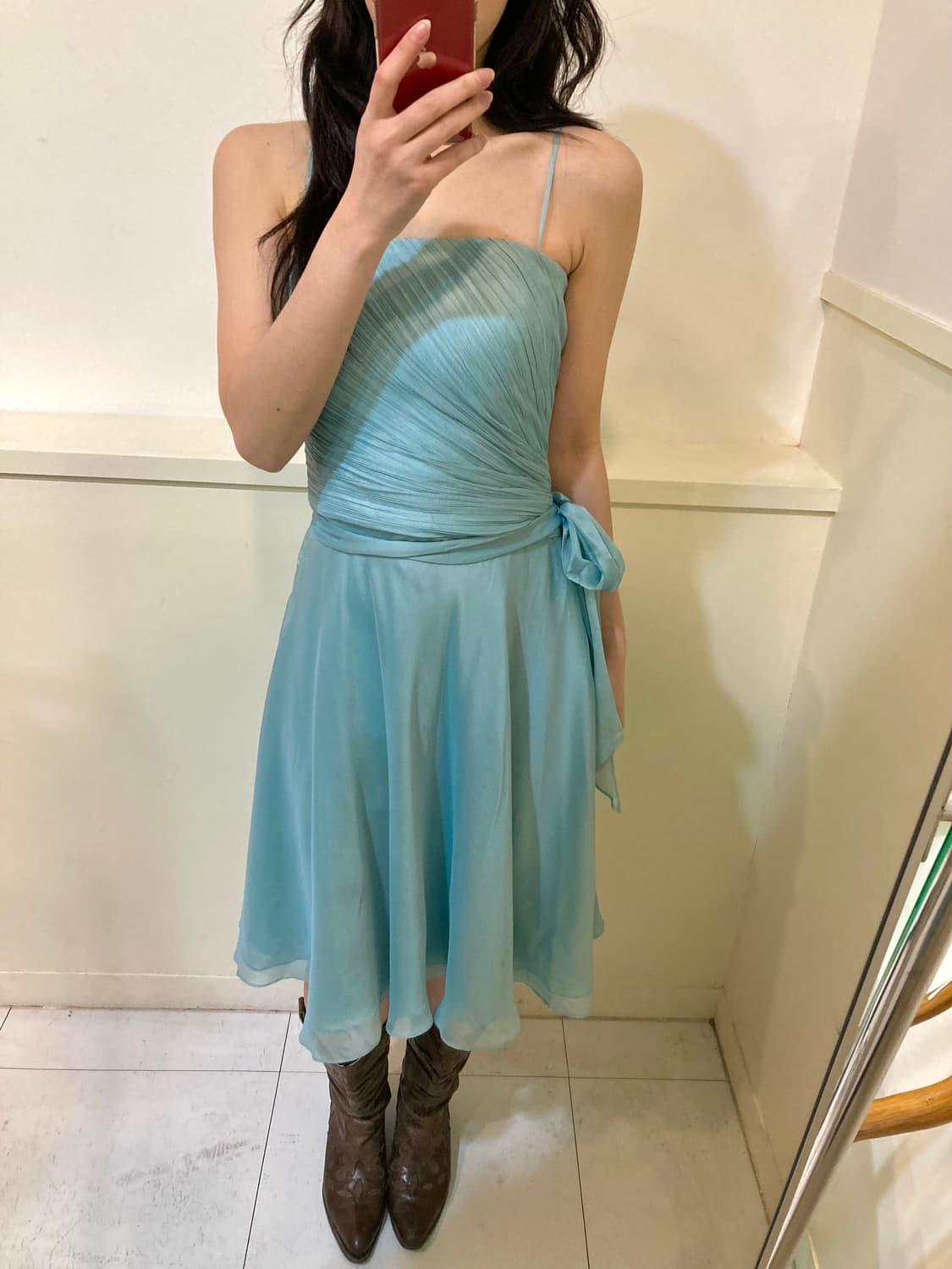 드레이프 튜브탑 원피스 드레스 상품이미지10