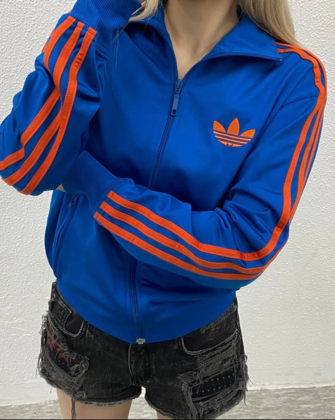 아다다스 구파이어버드 블루 오렌지 주황색 져지 저지 트랙탑 집업 유로파 상품이미지2