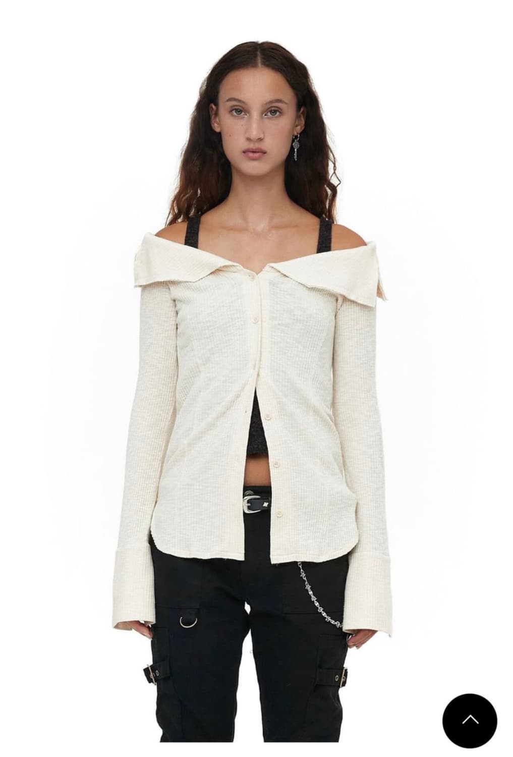 세릭 오프숄더 가디건 아이보리 상품이미지1