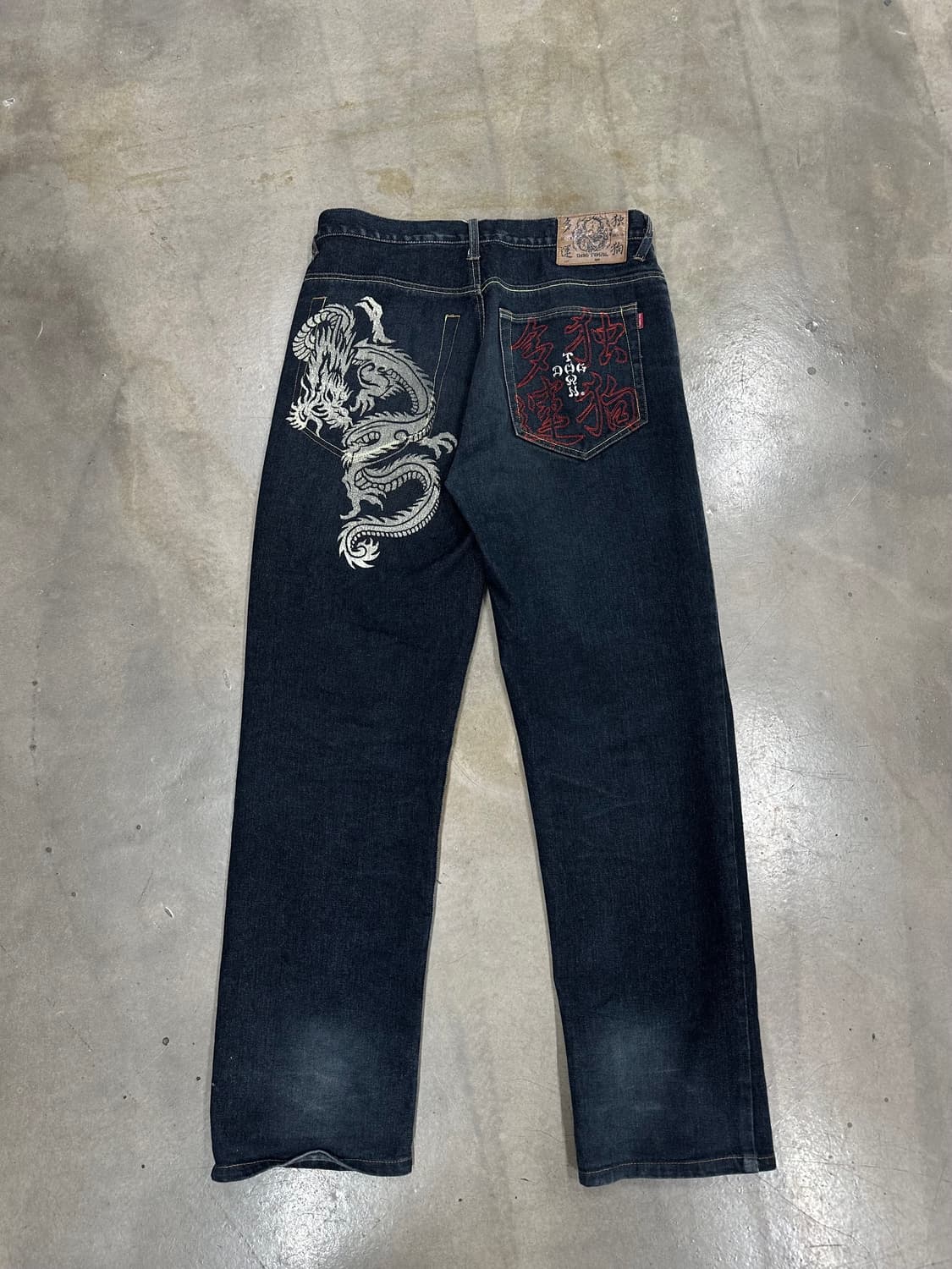 도그타운 드래곤 오리엔탈자수 데님팬츠 상품이미지4