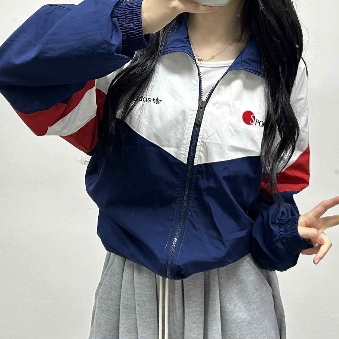 아디다스 90s 올드스쿨 스포타임 윈드브레이커 자켓 바람막이 희귀져지(1 상품이미지1