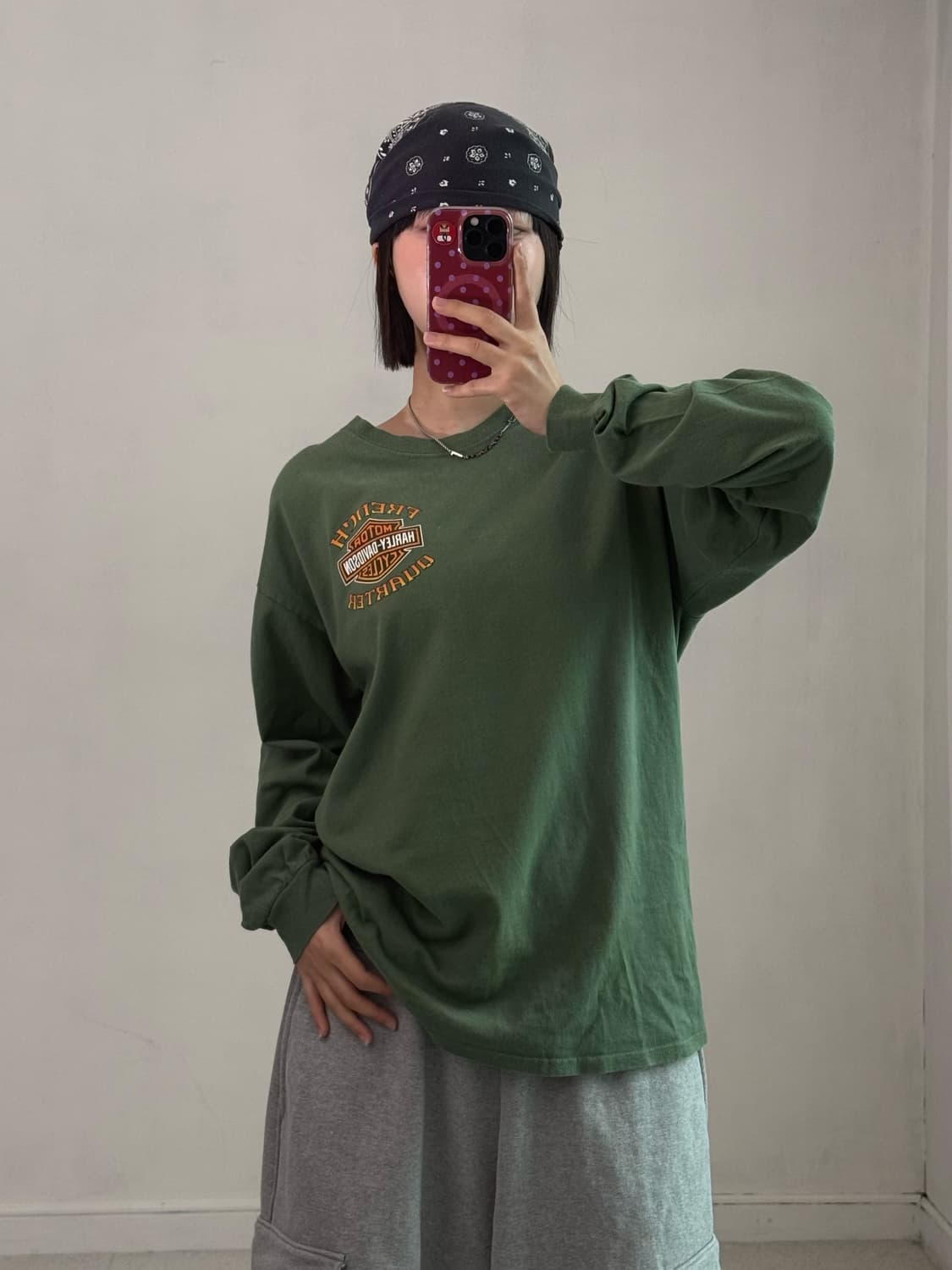 할리데이비슨 그린 롱슬리브 상품이미지2