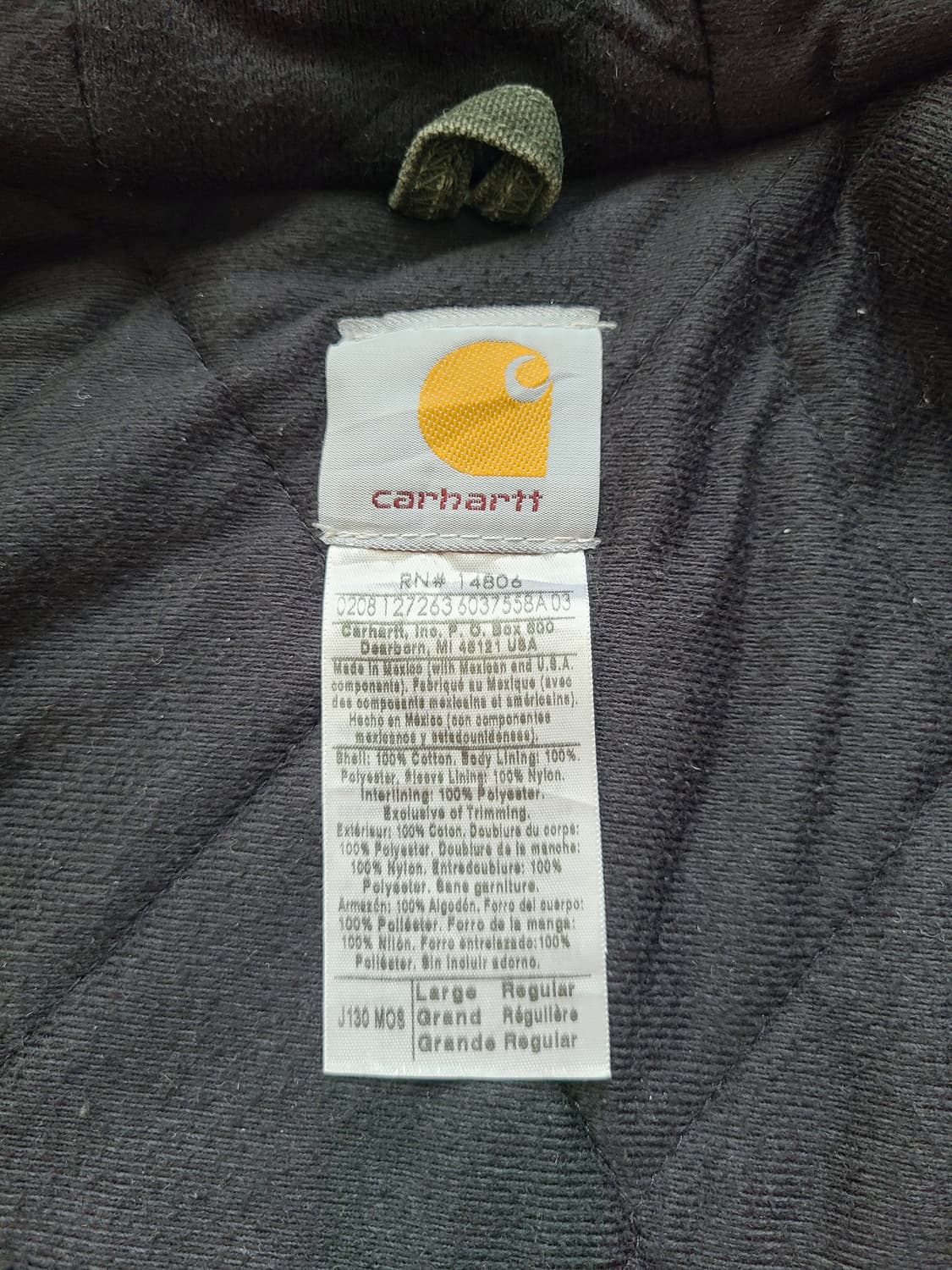 칼하트 j130 액티브 자켓 mos 모스그린 판매 상품이미지3