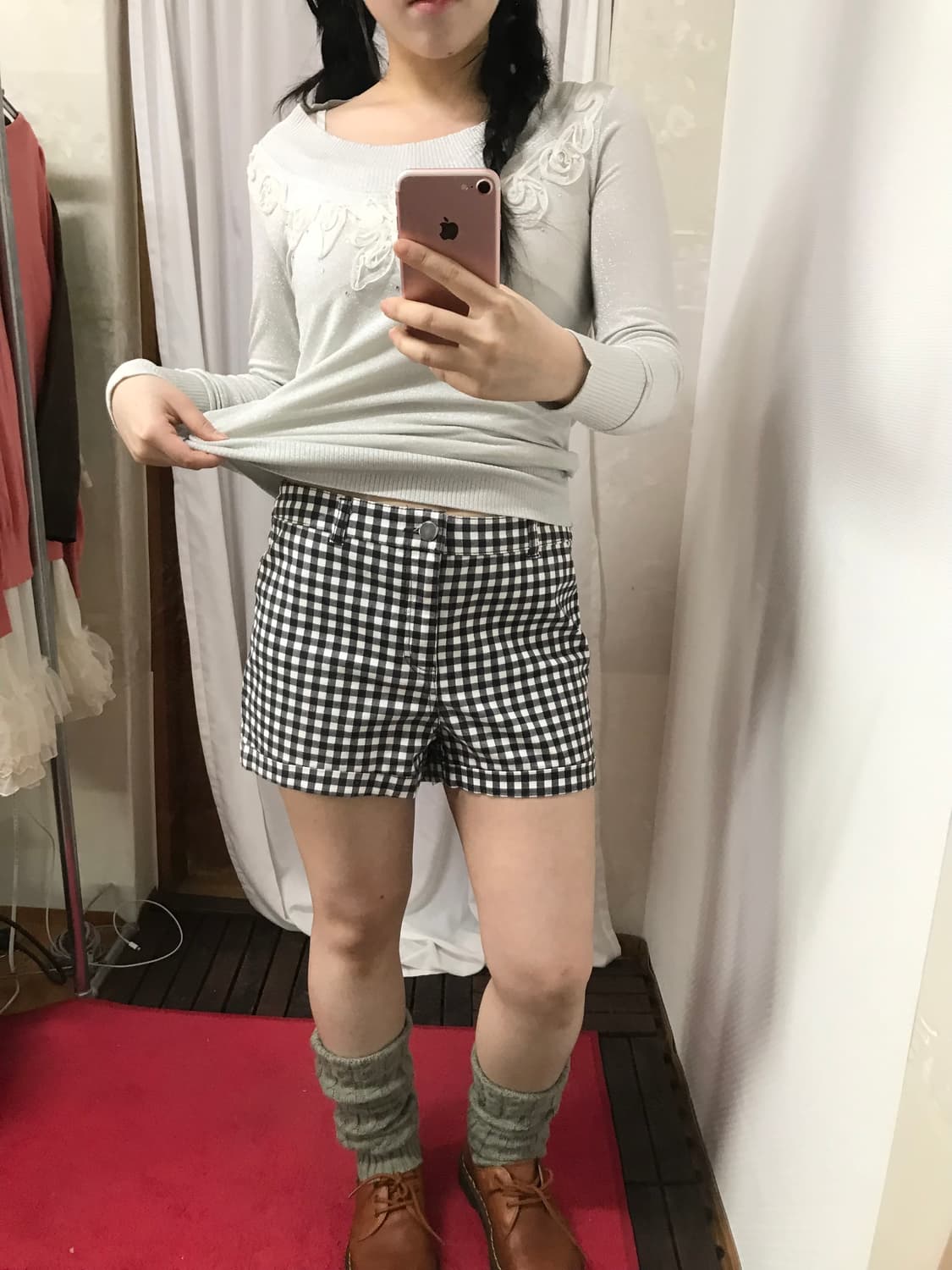 JPN check short pants 상품이미지2