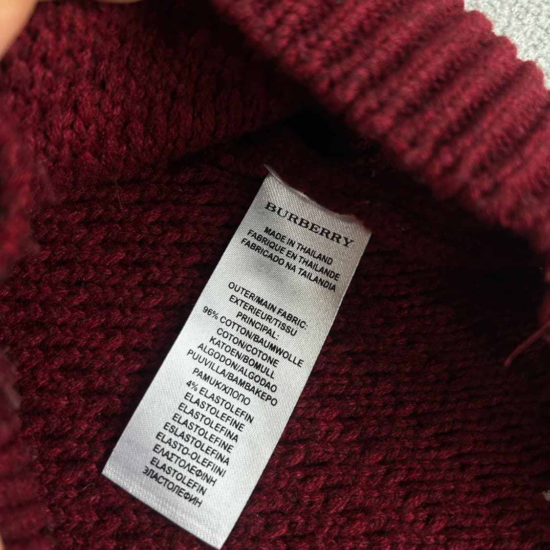 버버리 버건디 니트 상품이미지3
