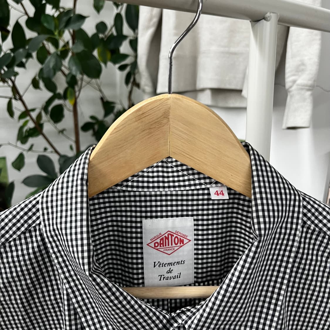 단톤 깅엄체크 반팔 셔츠 44 상품이미지3