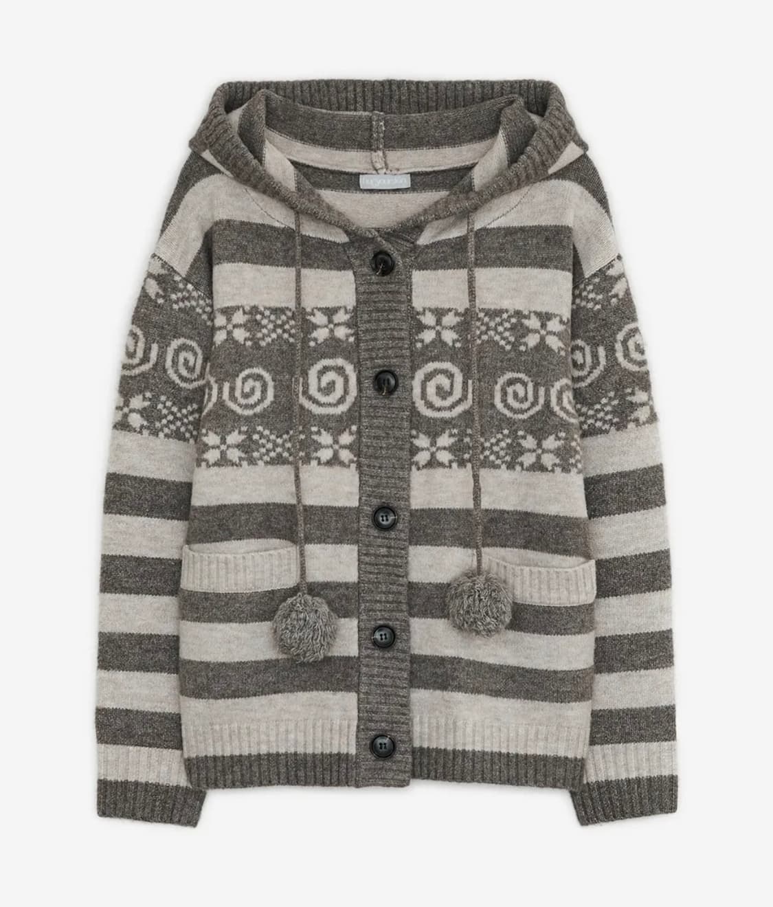 새상품 허그유어스킨 엔젤 윙 후드 폼폼 가디건 브라운 상품이미지1