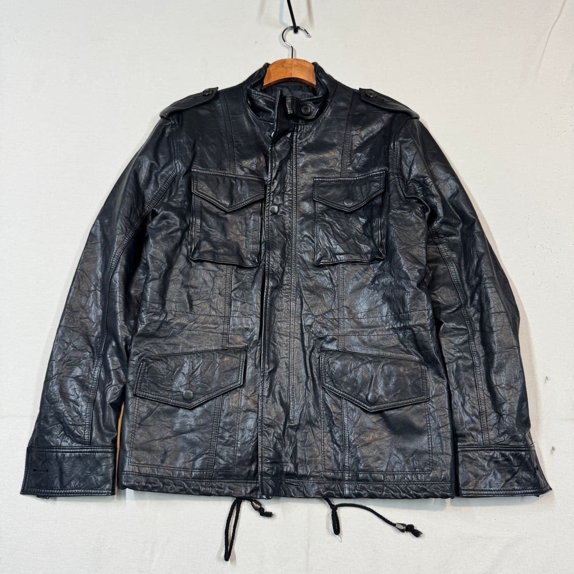 L) 양가죽 블랙 레더 필드 자켓 상품이미지1