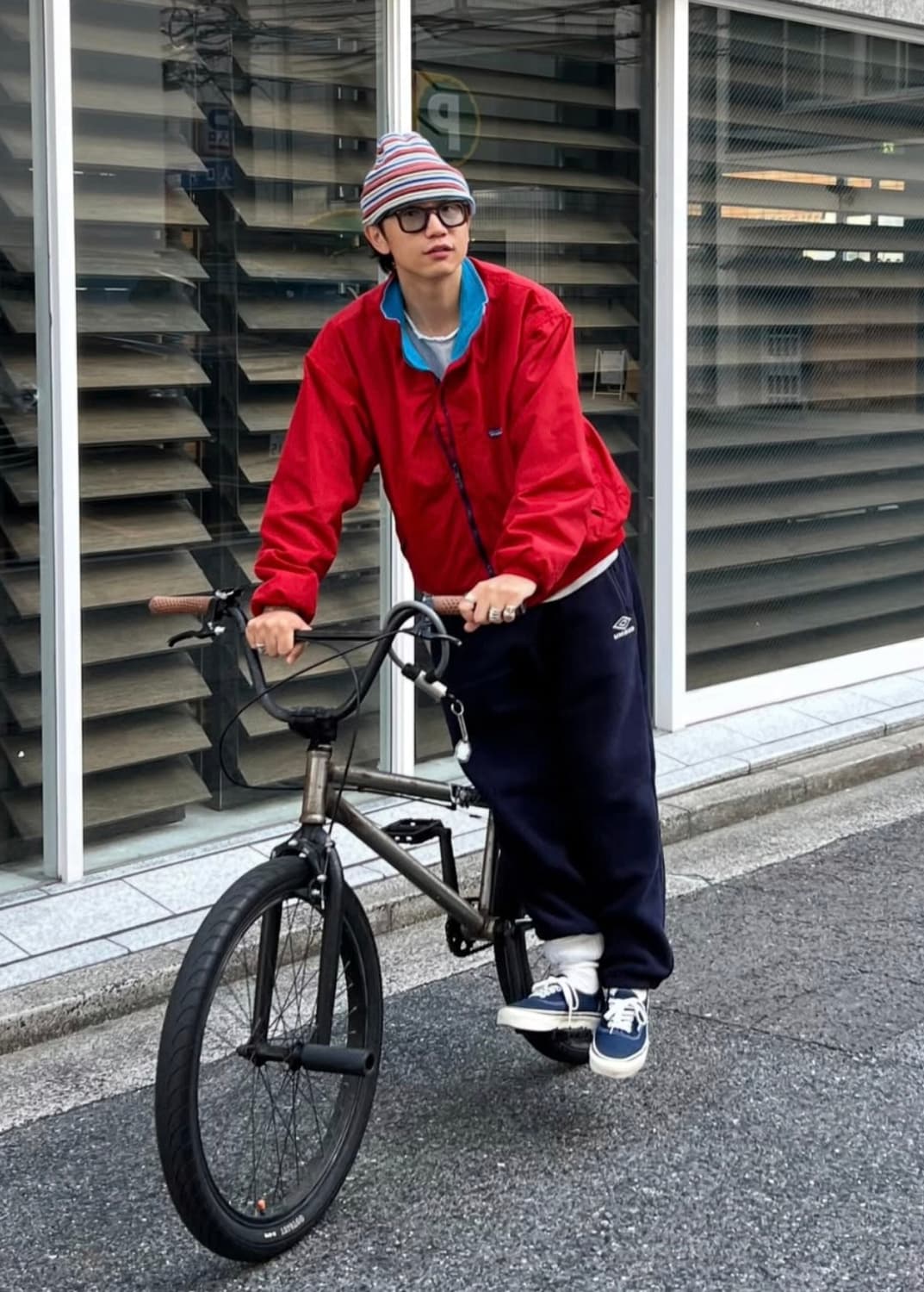 [L] 90s USA 파타고니아 신칠라 쉴드 레드/블루 자켓 트래쉬드 상품이미지1