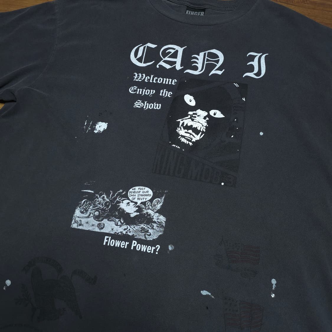 [3]도넛리벤지 can i 빈티지 티셔츠 핑거프레스 상품이미지2