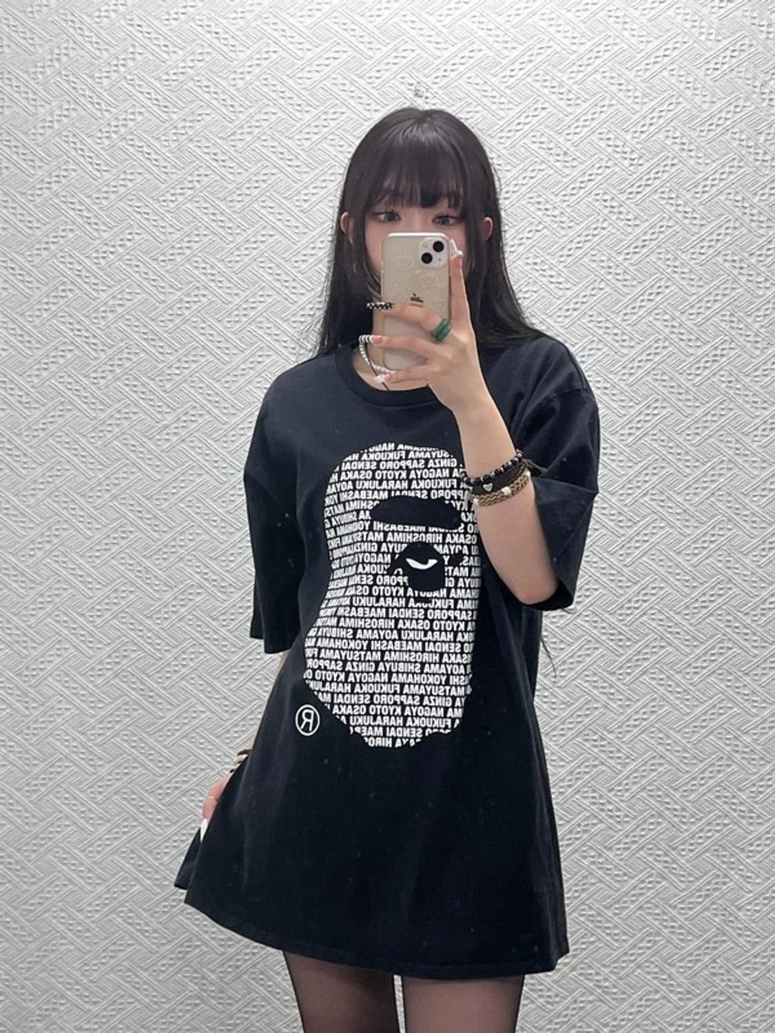 베이프 AAPE 스트릿 펑크 헤드 프린팅 반팔티 2XL C10651 상품이미지1