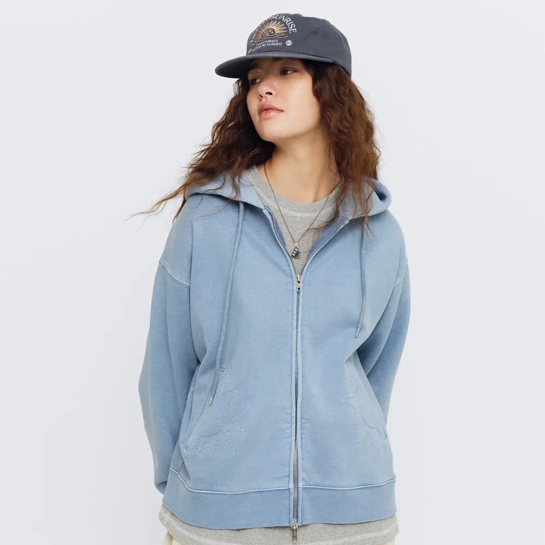 헬로선라이즈 후드집업 빈티지블루 상품이미지1