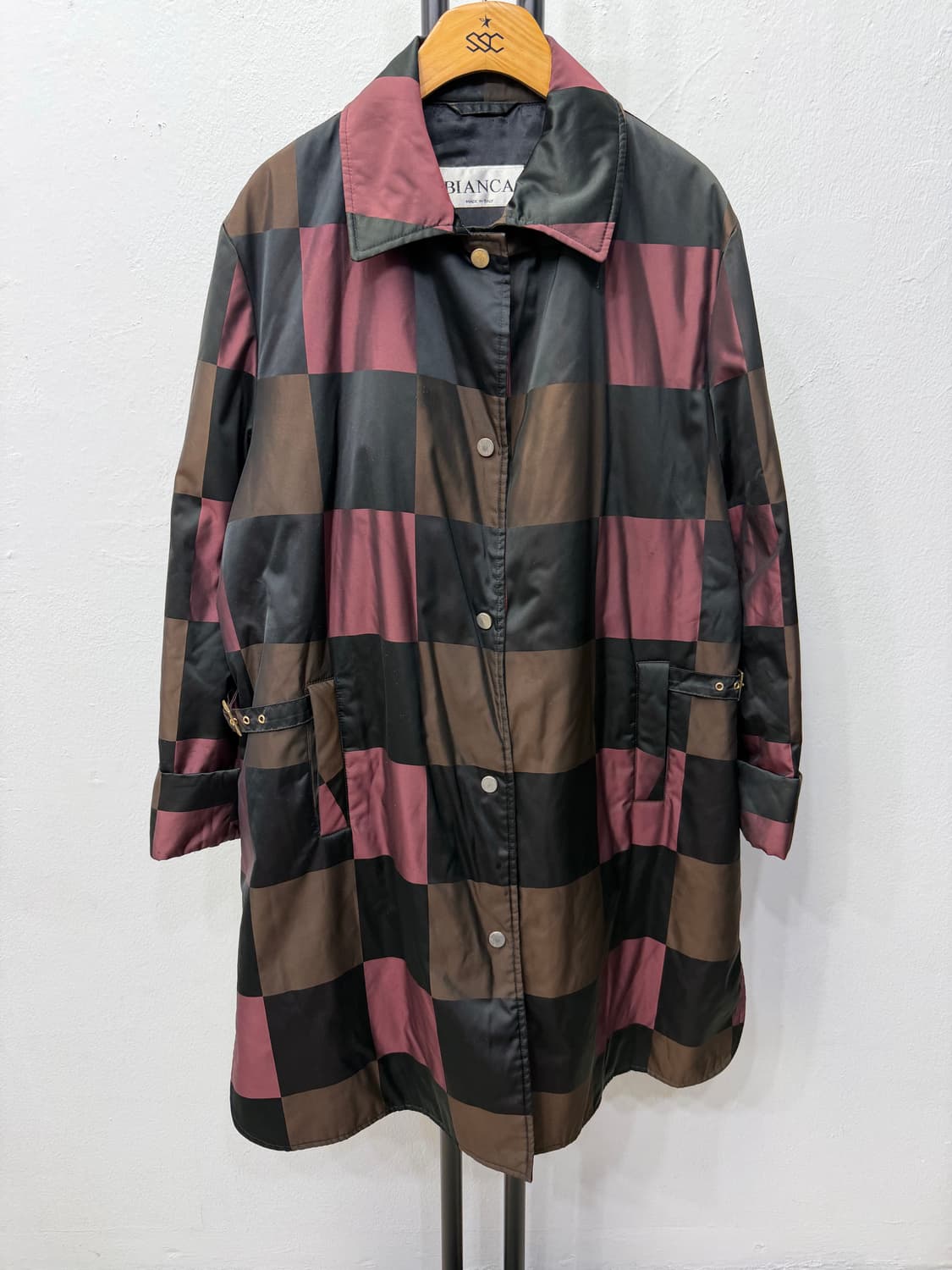 정품) BIANCA 비앙카 이태리 루즈핏 체크 패턴 자켓 77-88 상품이미지1