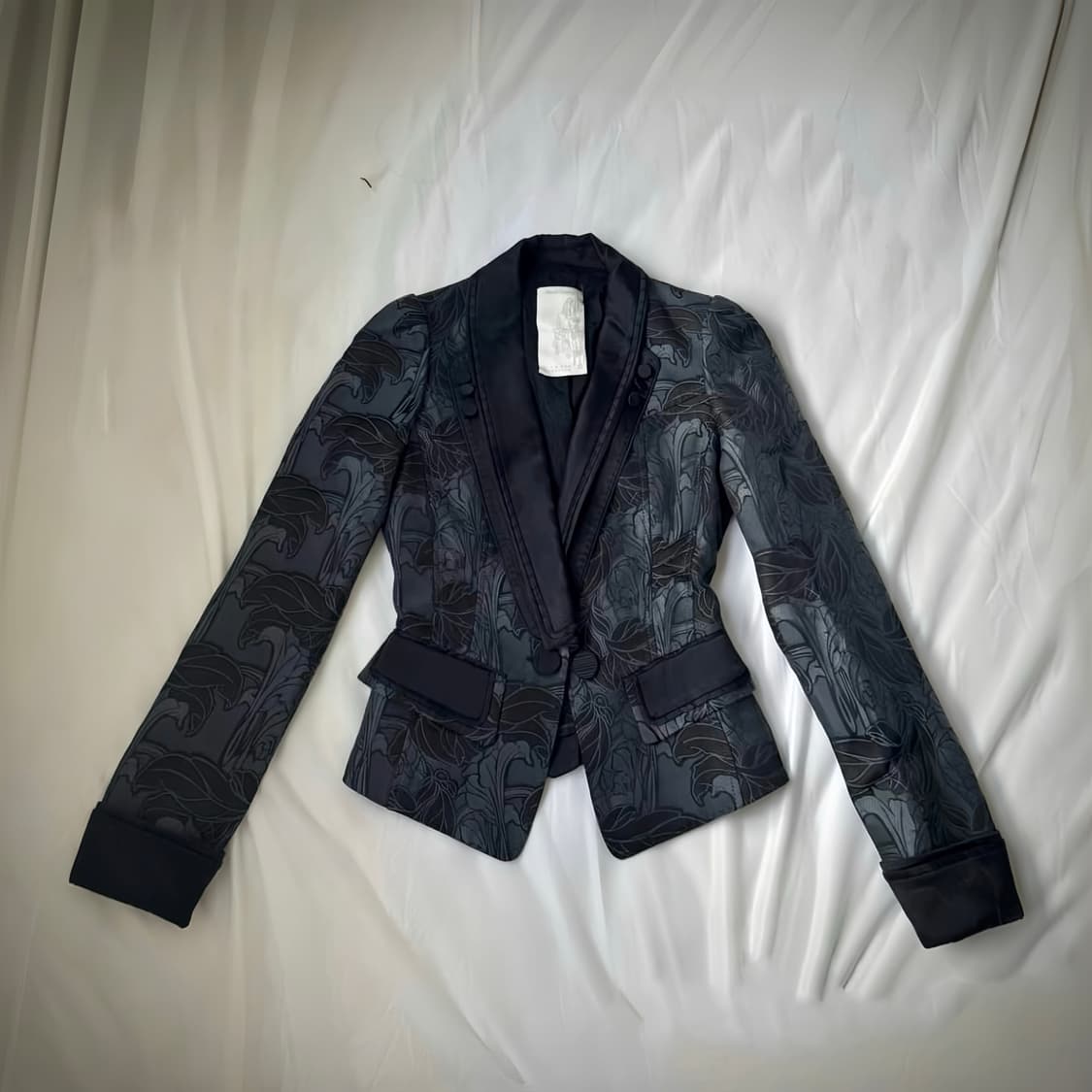 아카이브 오리엔탈 고스 페어리 니혼진 동양풍 실버블랙 에스닉 패턴 자켓 상품이미지1