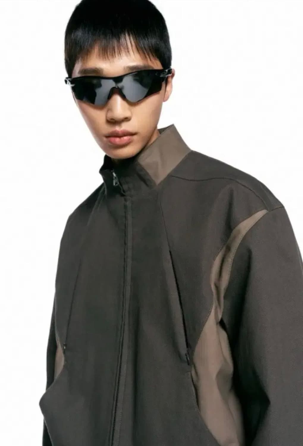 [S] 텍스처드 트랙 자켓 브라운 상품이미지1