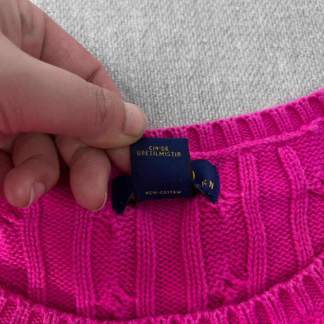 W 95 폴로랄프로렌 핑크 꽈배기 니트 상품이미지4