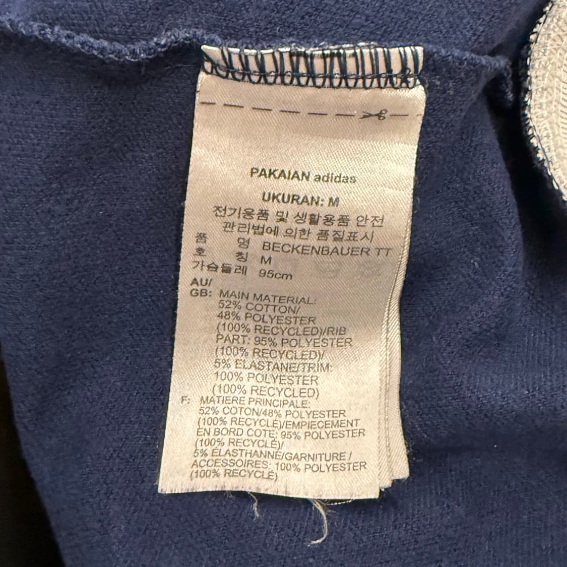 [정품/95,M] 아디다스 베켄바우어 트랙탑 져지 네이비 b16 상품이미지7