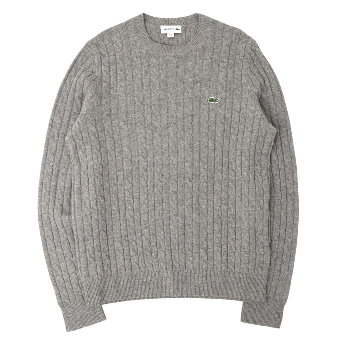 라코스테 그레이 울 케이블 니트 스웨터 상품이미지1