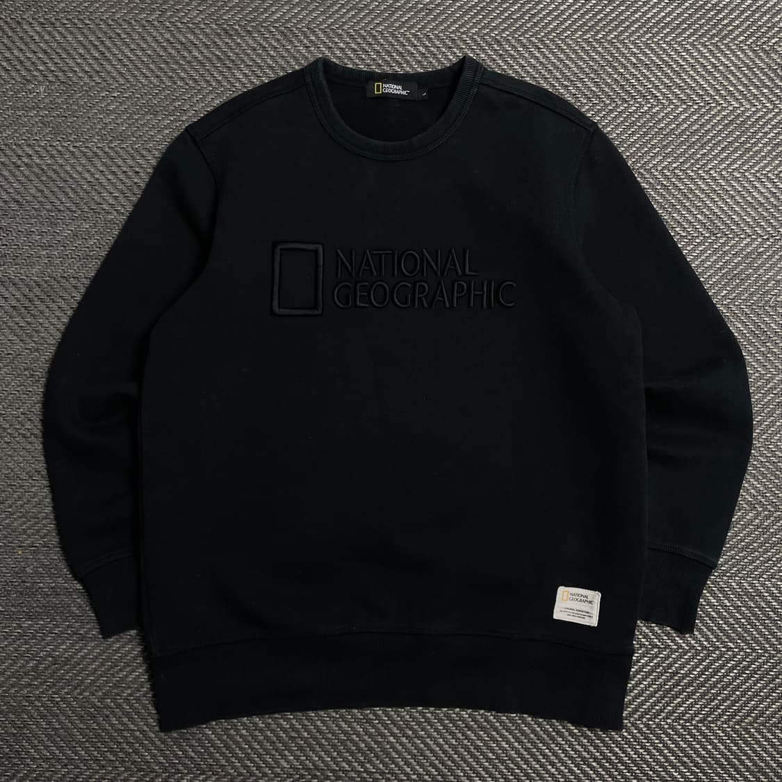 내셔널지오그래픽 자수 빅로고 박시핏 맨투맨 블랙y 5321 상품이미지2
