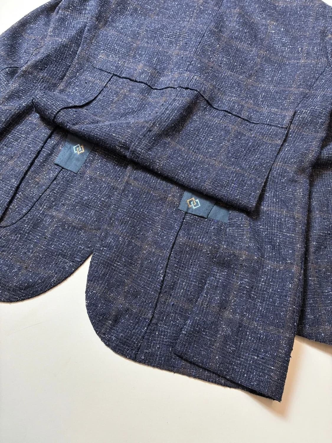 스틸레 라티노 란스미어 린넨 체크 핸드메이드 블레이저 PN8281 상품이미지6