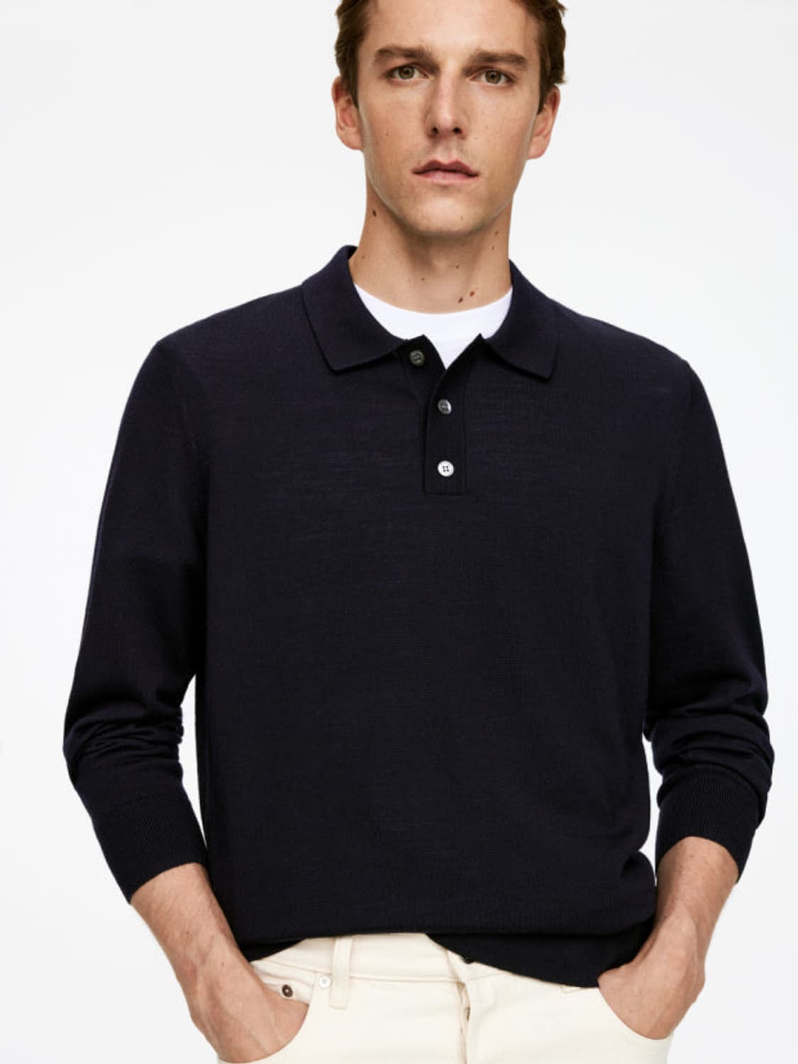 아르켓 메리노 폴로 니트(블랙, L) 상품이미지2