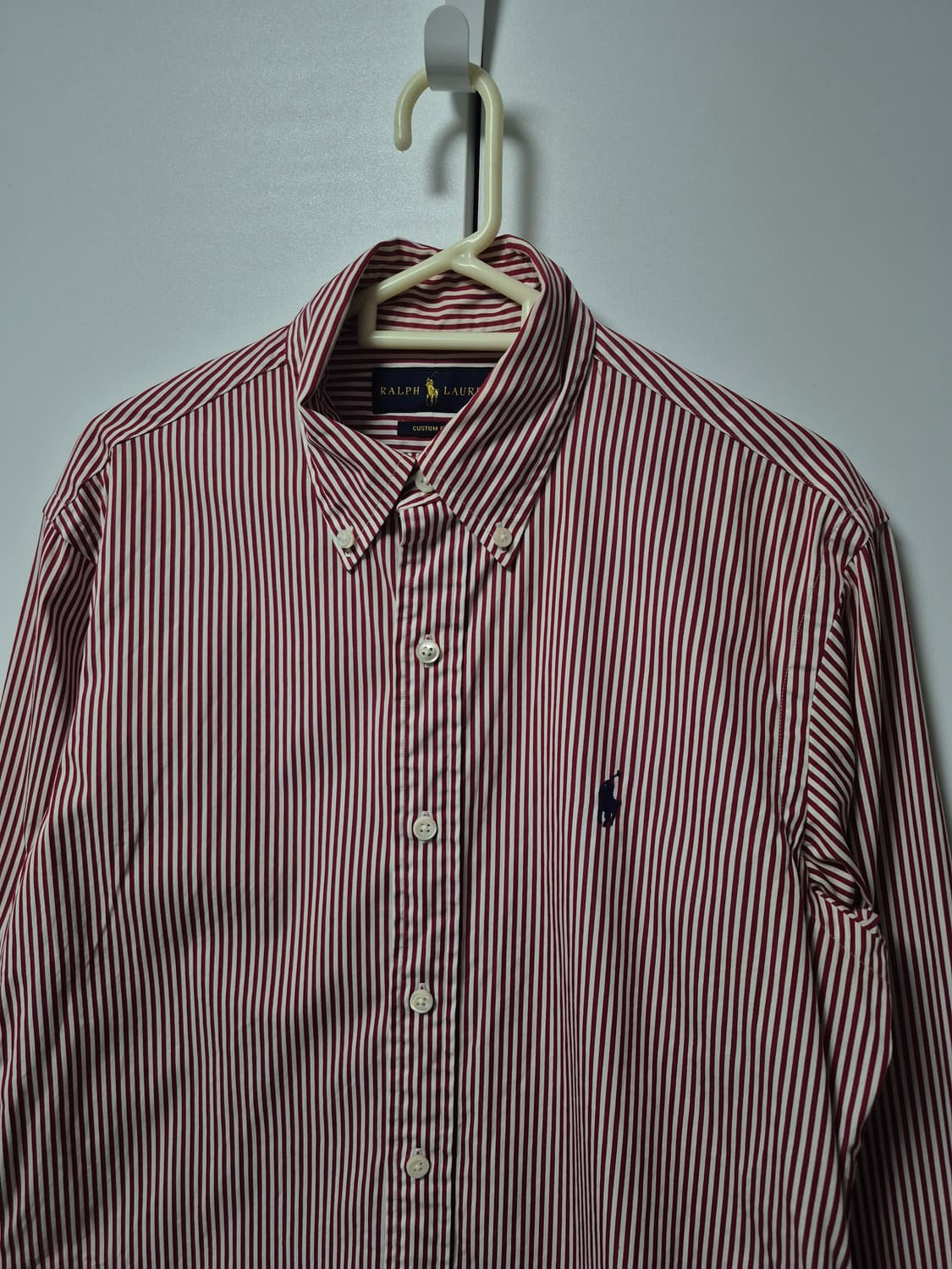 폴로랄프로렌 레드/화이트 스트라이프 셔츠 남성 S사이즈 상품이미지2