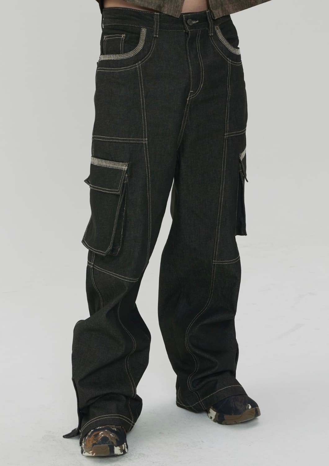 메종미네드 오블리크 패치 데님 48 상품이미지5