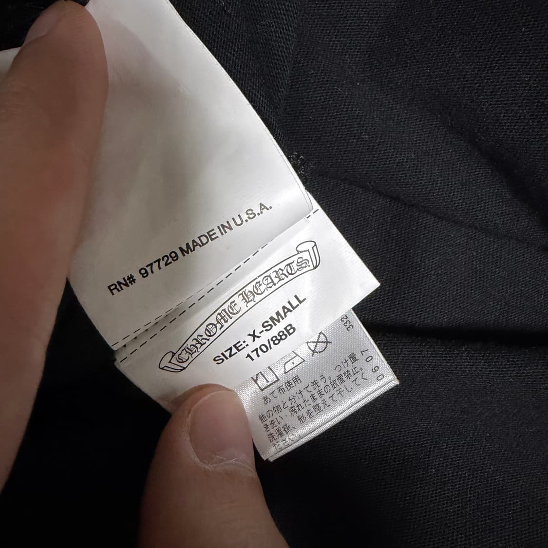 [XS]크롬하츠 넥 스크립트 로고 티셔츠 블랙 상품이미지8