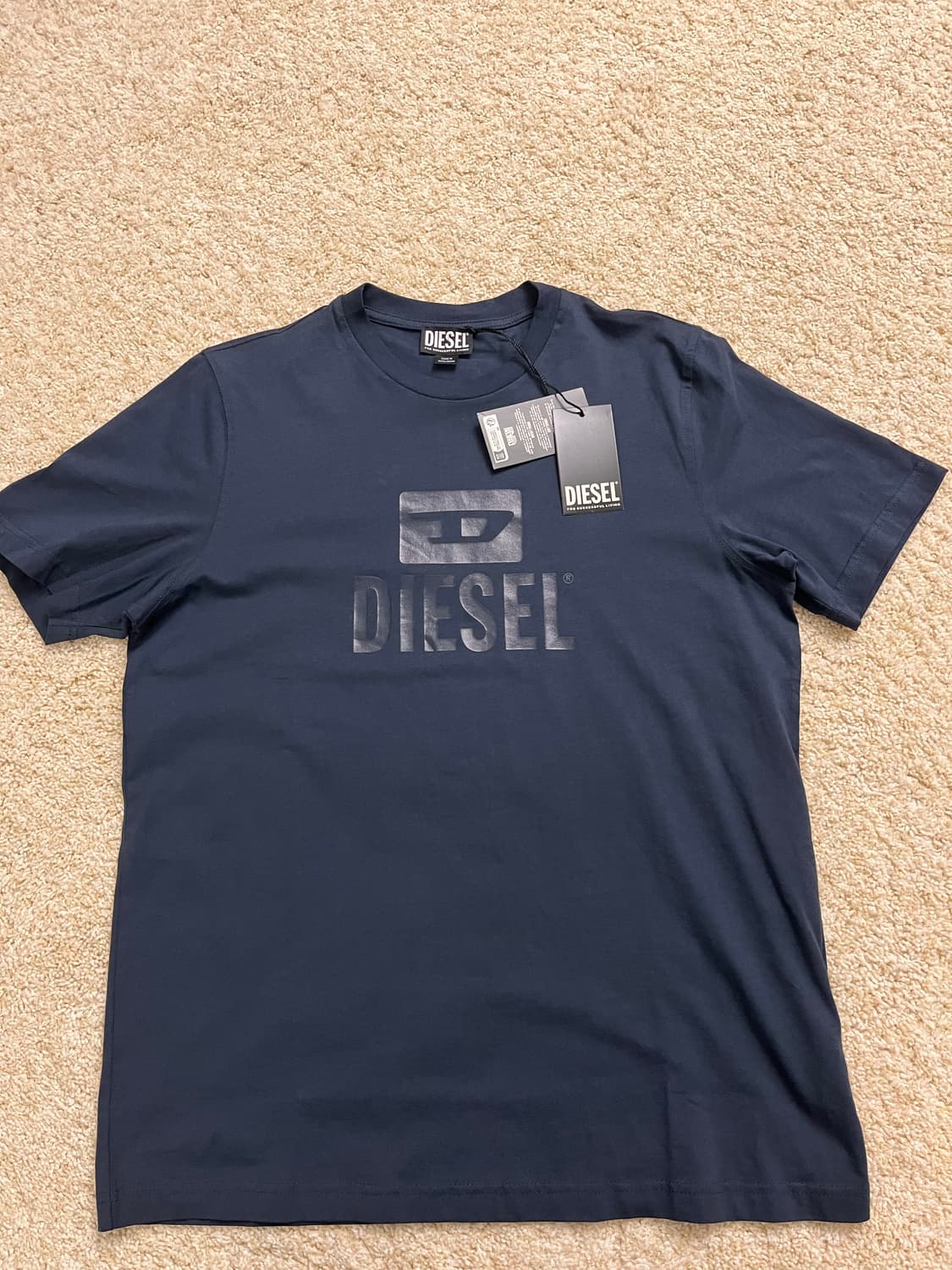 [새상품] 디젤 T-저스트 톤온톤 반팔 티셔츠 미드나잇 블루 M (정품) 상품이미지1