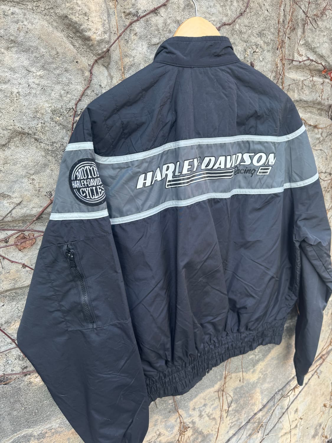 할리데이비슨 빈티지 자수 로고 프린팅 정비공 바람막이 퀄팅 자켓 상품이미지6