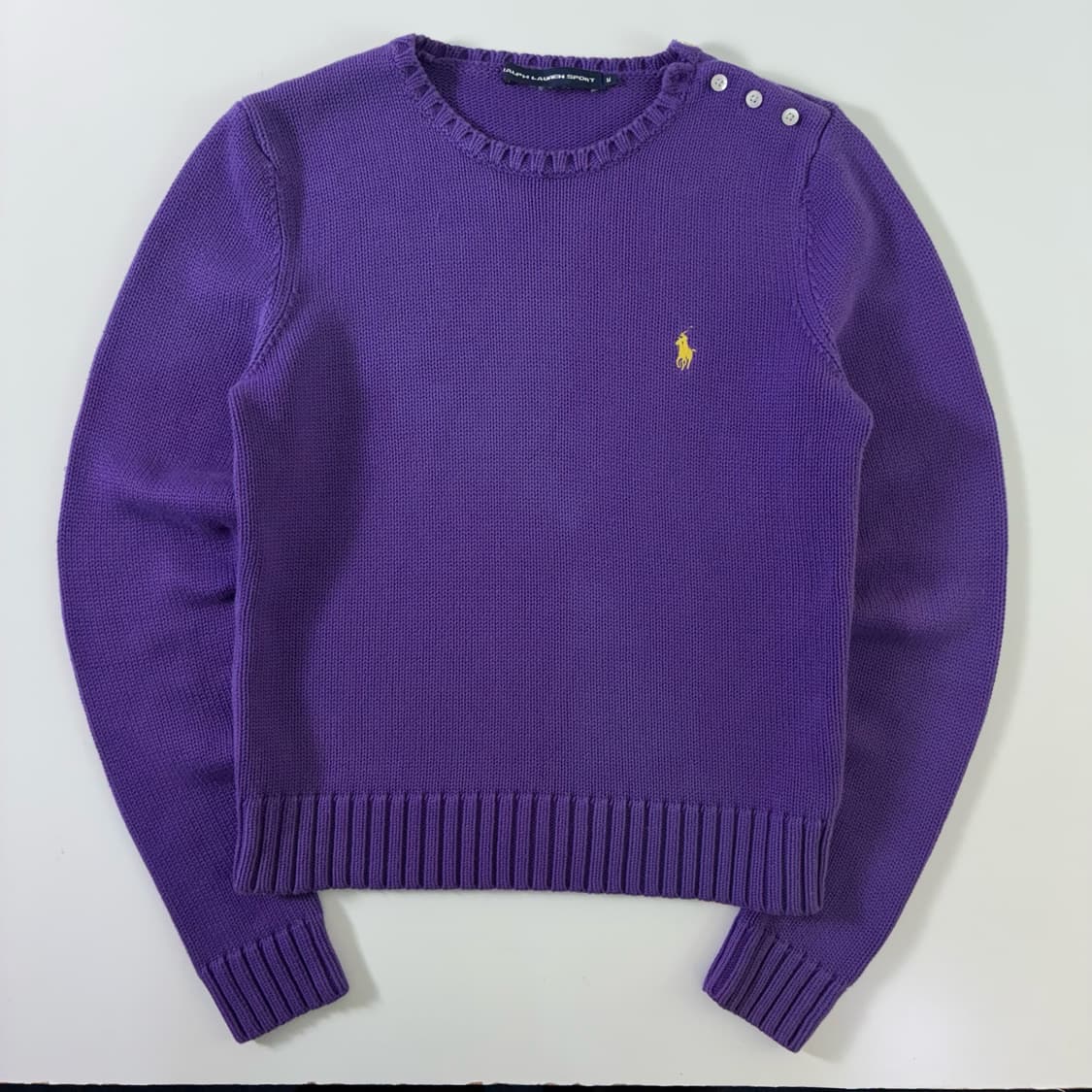 Polo  랄프로렌 스포츠 퍼플 숄더버튼 니트  상품이미지1