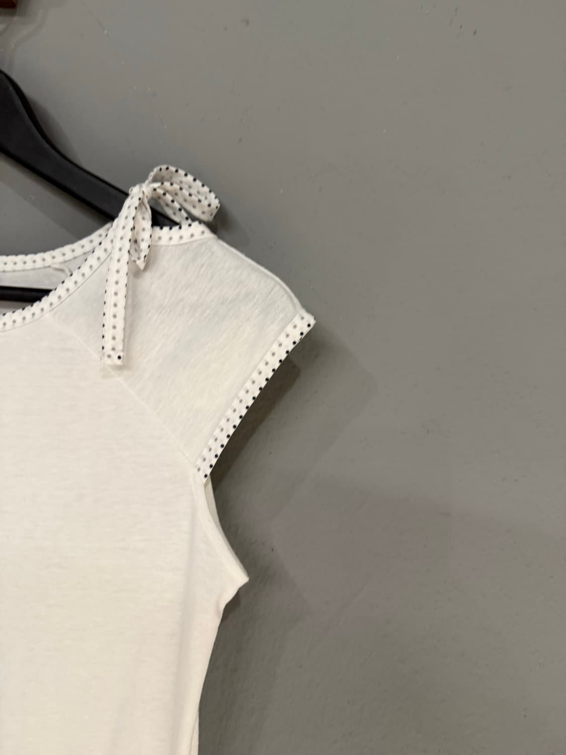dot pattern point lettering detail top 상품이미지7