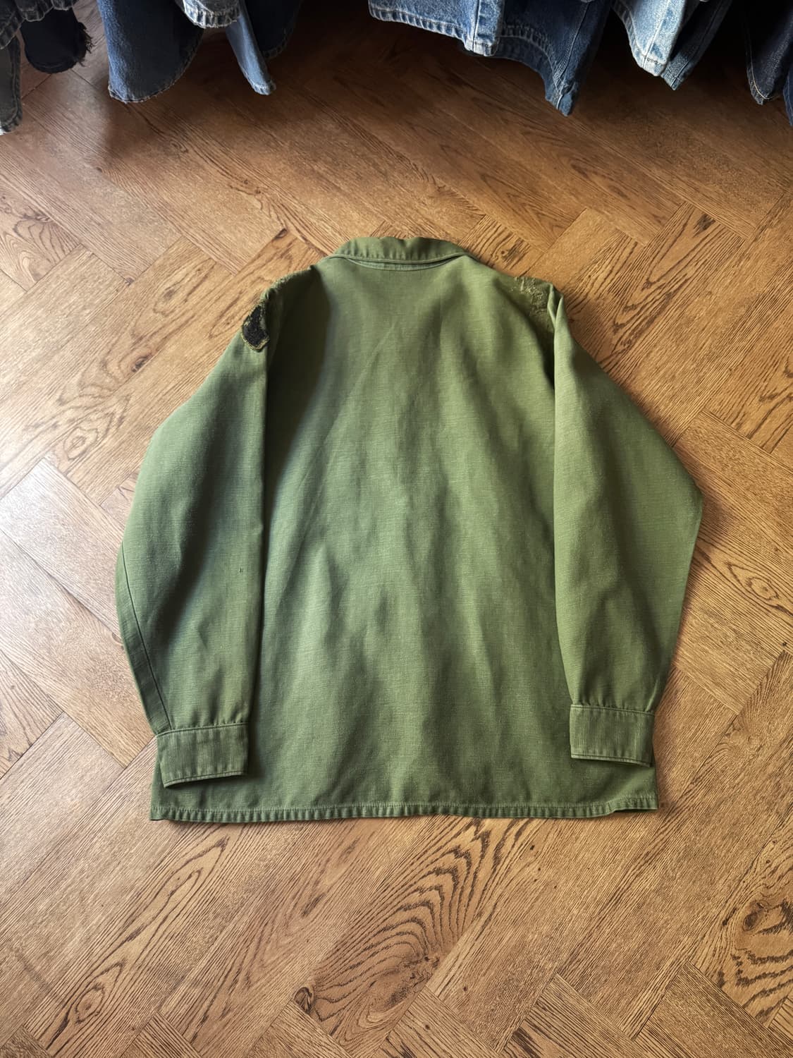 [L]60s 오리지널 U.S ARMY OG-107 리페어드 밀리터리 셔츠 상품이미지8