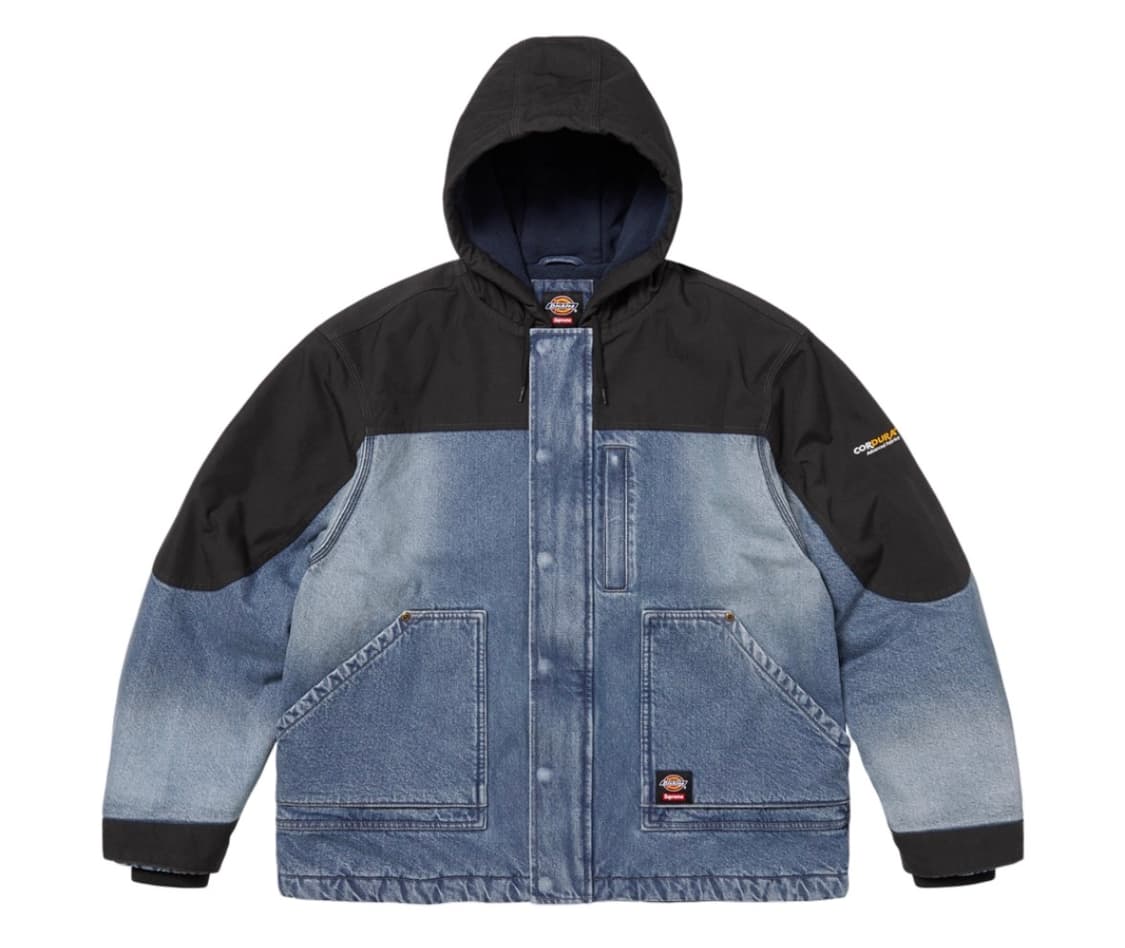(XXL) 슈프림 x 디키즈 코듀라 후드 워크 자켓 데님 상품이미지1