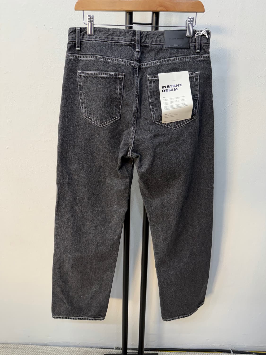 새제품) 브랜디드인더스트리 데님 팬츠 블랙 30 상품이미지4