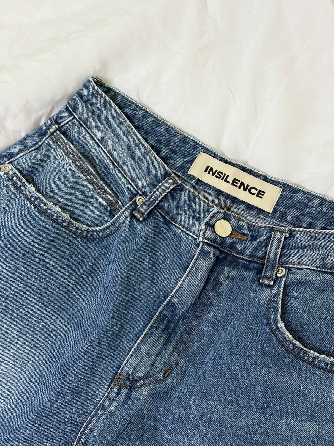 인사일런스 우먼 로우 웨이스트 와이드 진 블루 xs 상품이미지1