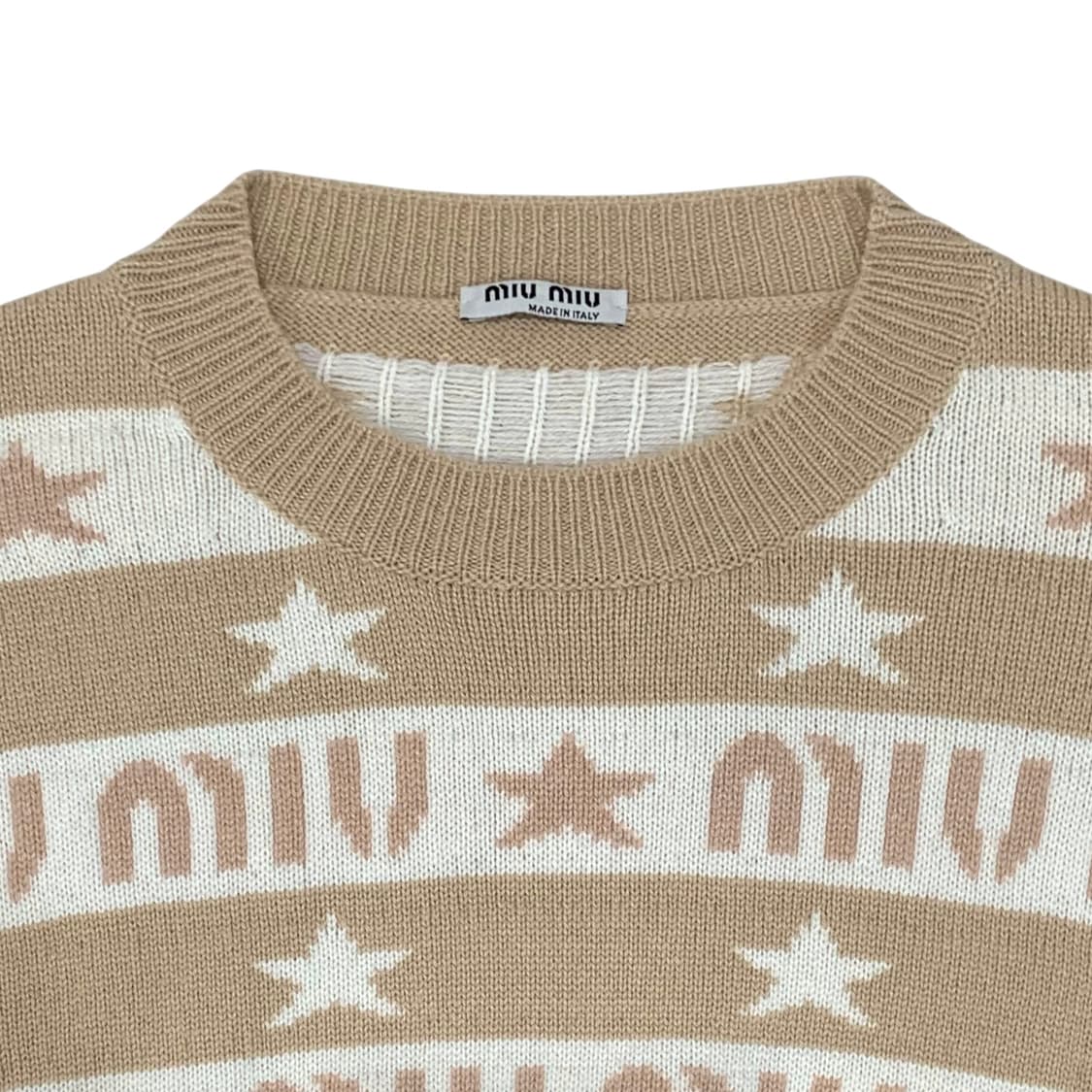 미우미우 자카드 로고 캐시미어 스웨터 상품이미지3