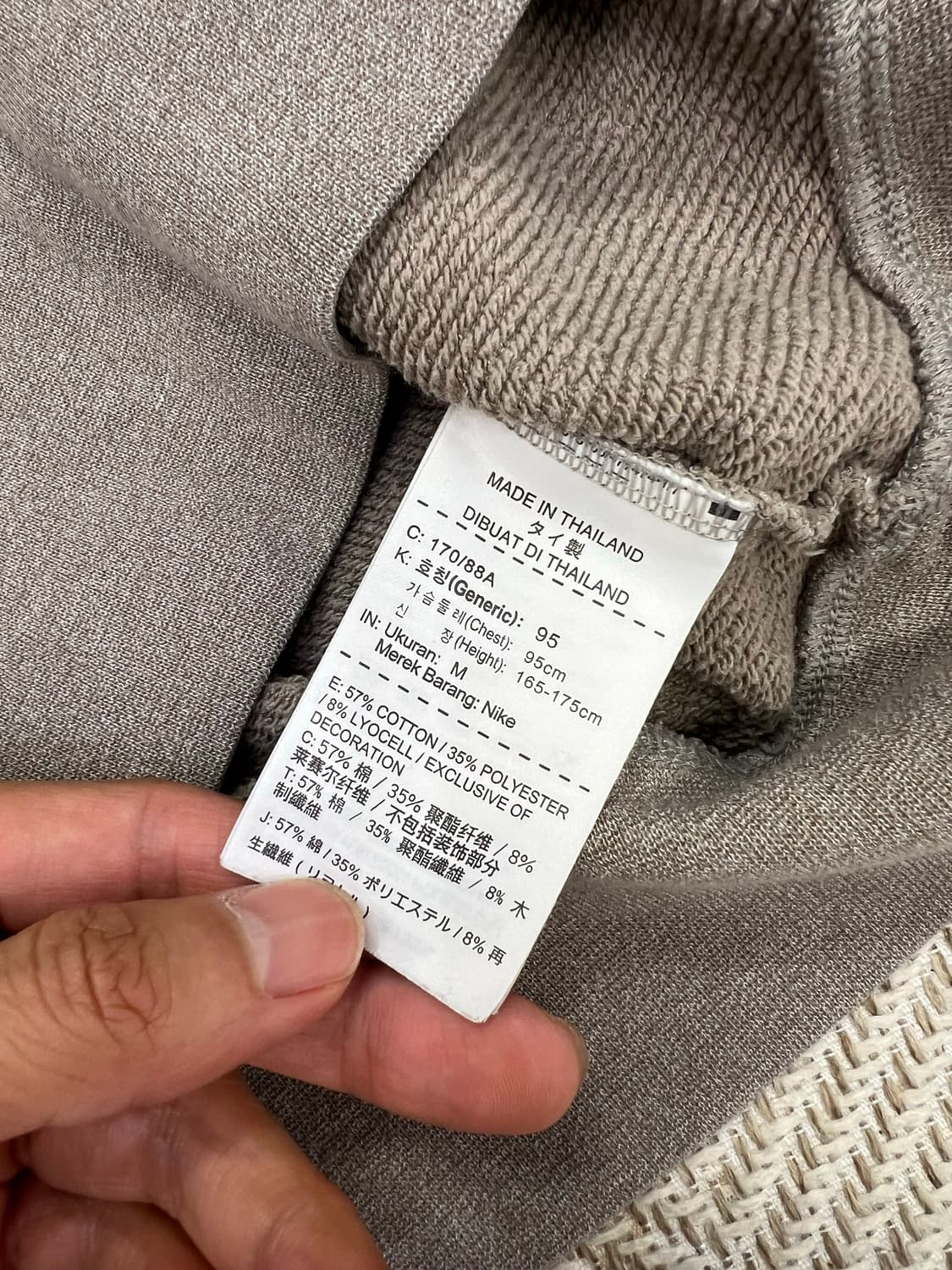 정품) 나이키 스우시 맨투맨 티셔츠 카키 M 상품이미지6