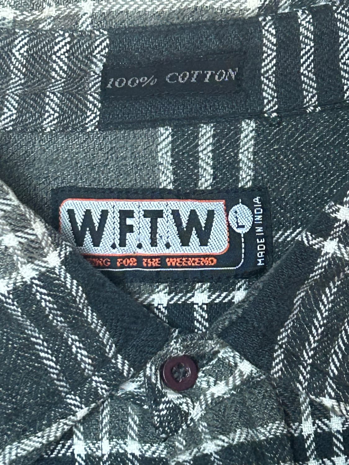 빈티지 코튼 체크 셔츠 상품이미지3