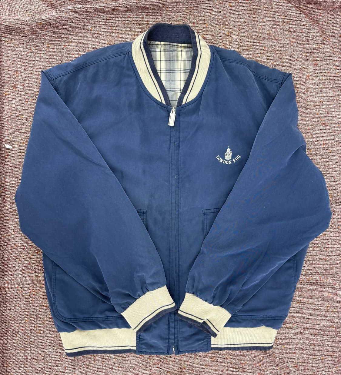 🧥 LONDON FOG 빈티지 바시티 블루종 자켓 (100) 상품이미지1