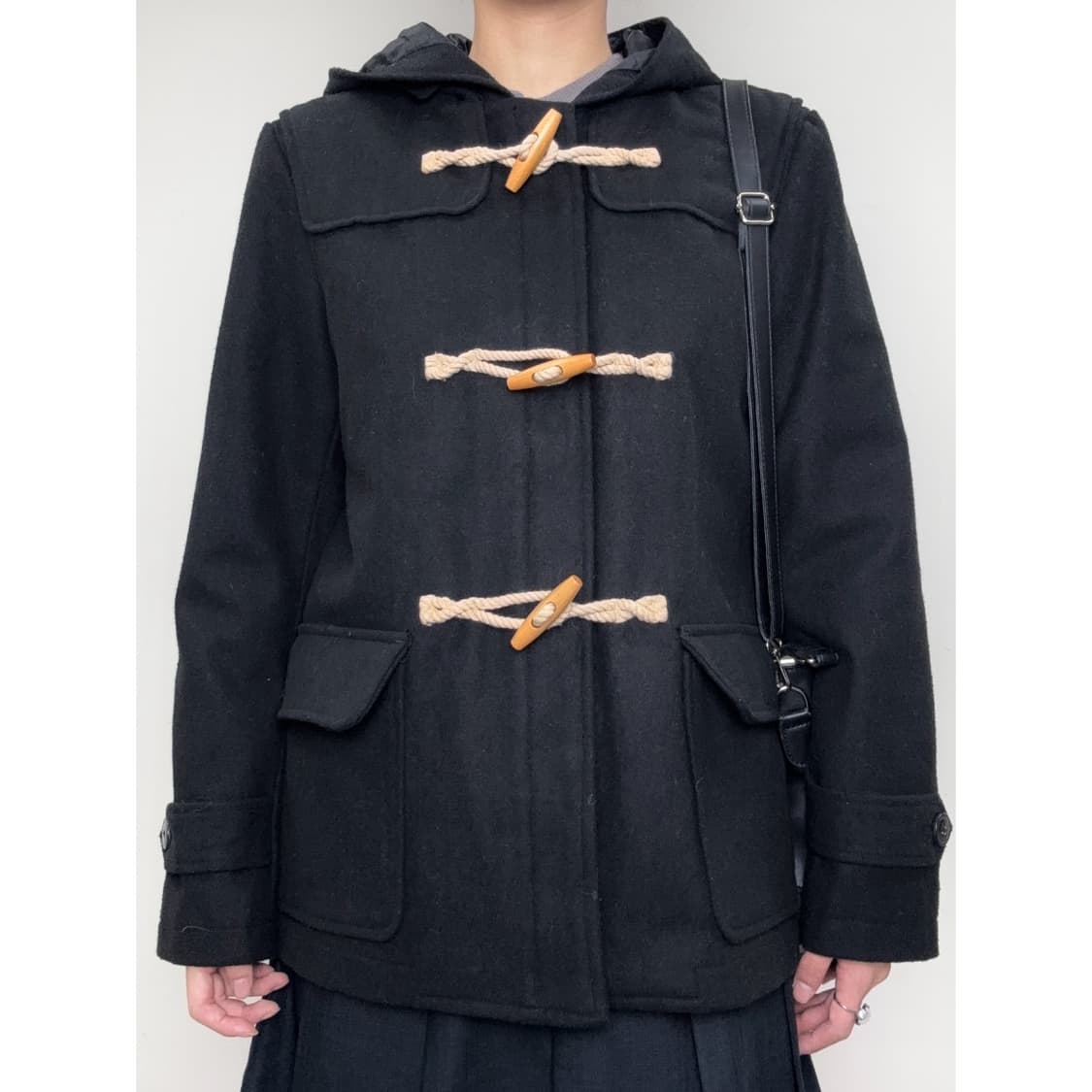 빈티지 블랙 하프 더플 코트 상품이미지1