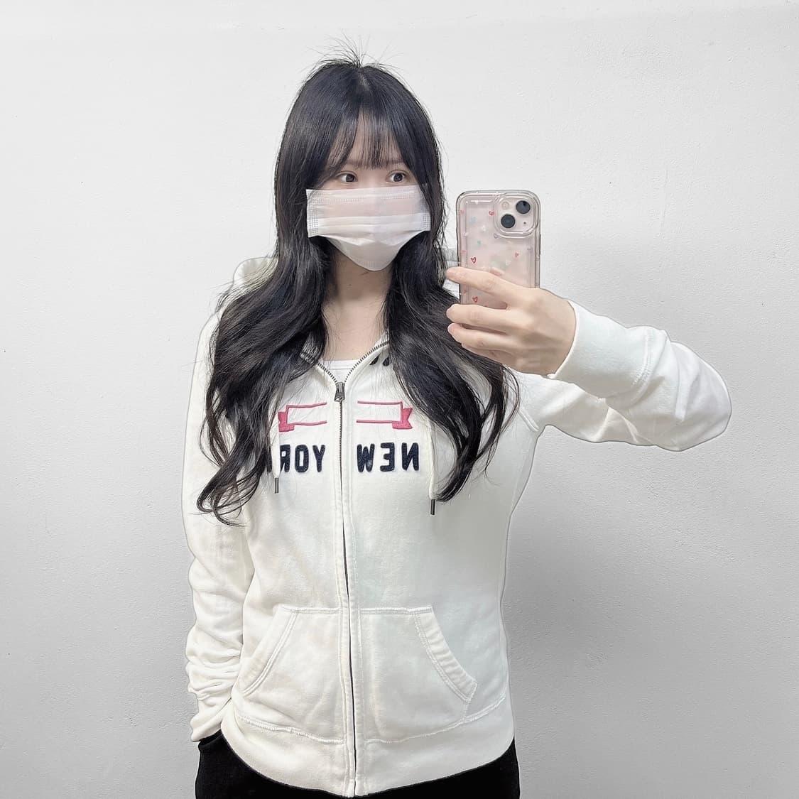 아베크롬비 아치 로고 후드집업 화이트 상품이미지1